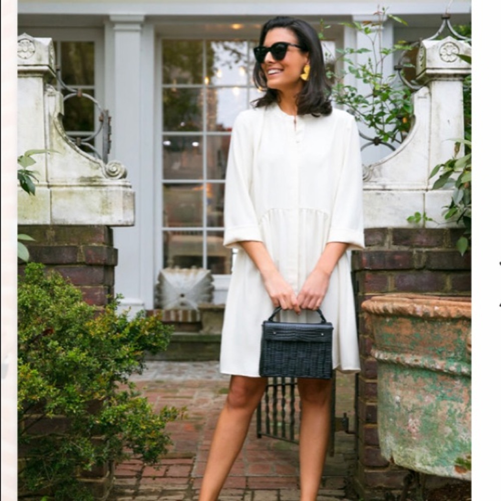 Tuckernuck Ivory silk royal silk shirt